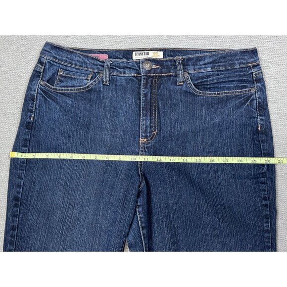 Jeanstar Premium Denim Elle Jeans Womens Size 16P Dark Blue Mid Rise Average - Picture 9 of 13